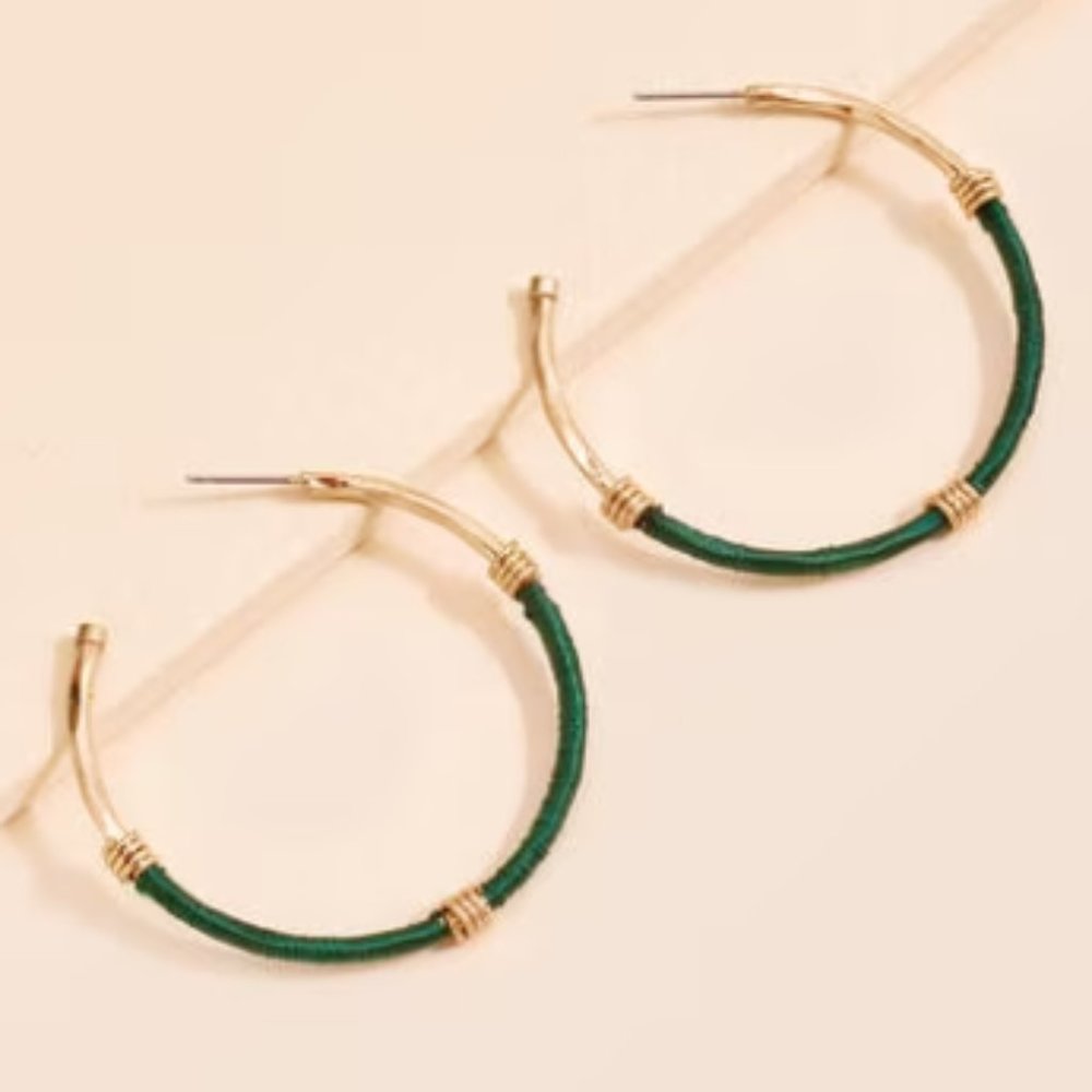 Emerald Hoop Earrings